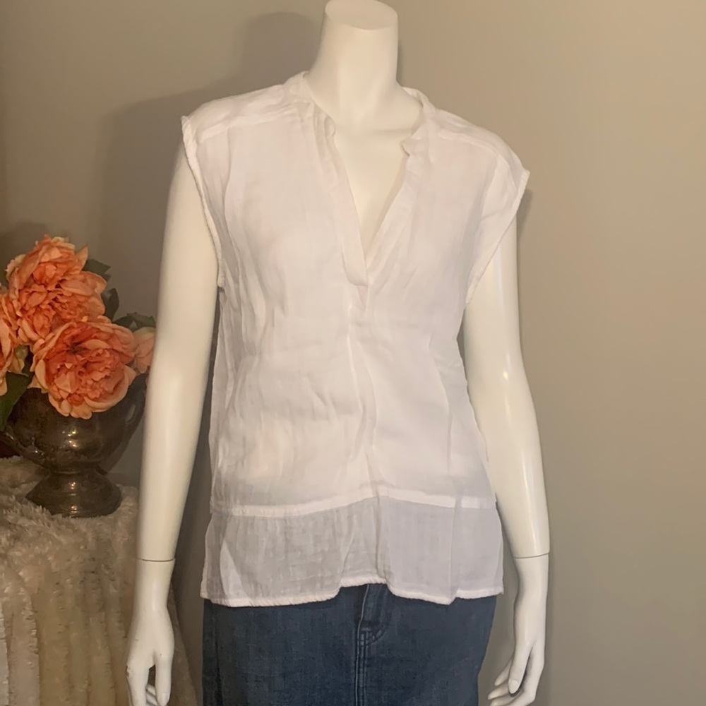 Michael Stars sleeveless white gauze top S